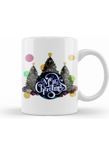 Merry Christmas Yılbaşı Yeni Yıl Konseptli 08 Kupa Bardak Porselen