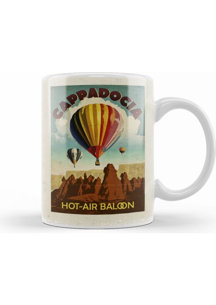 Kapadokya ve Balonlar Kupa Bardak Porselen