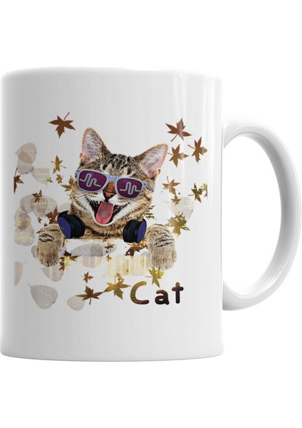 Cat Kedi Kupa Bardak Porselen