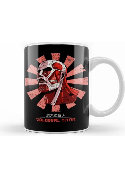 Colossal Titan Retro Japanese Kupa Bardak Porselen