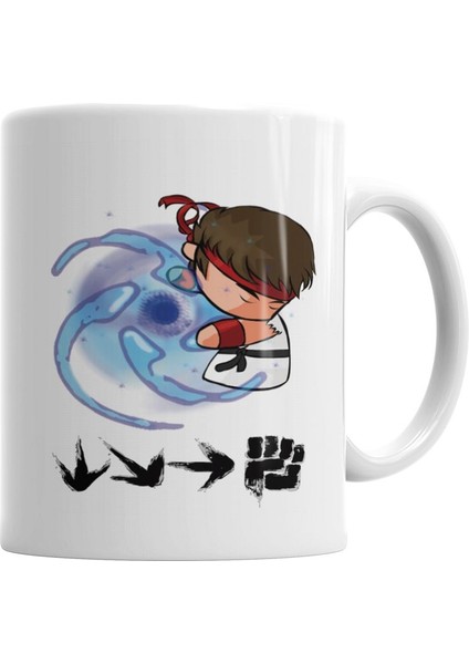 Hadouken Ryu Street Fighter Kupa Bardak Porselen