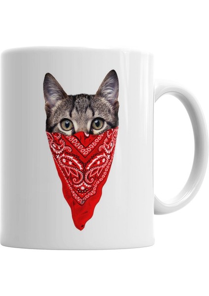 Gangster Cat Kedi Kupa Bardak Porselen