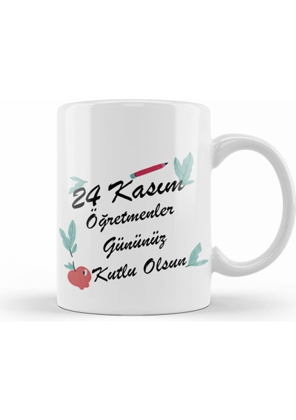 24 Kasım Özel Öğretmenler Günü Kupa Bardak Porselen