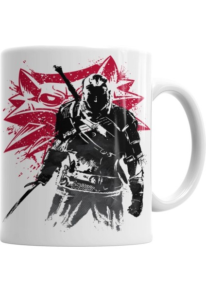 The Witcher Wolf Silhouette Kupa Bardak Porselen