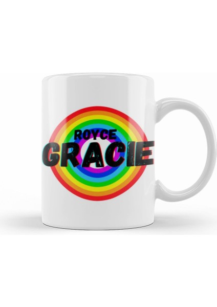 Royce Gracie Vintage Retro Rainbow S Tyle Warriors Design Wrestlers Gift Kupa Bardak Porselen