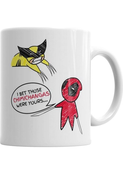 Deadpool Wolverine Marvel Kupa Bardak Porselen