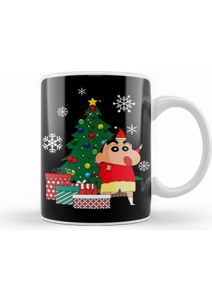 Crayon Shin Chan Around The Christmas Tree Kupa Bardak Porselen