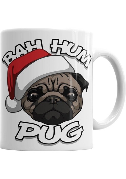 Bah Hum Pug Christmas Kupa Bardak Porselen
