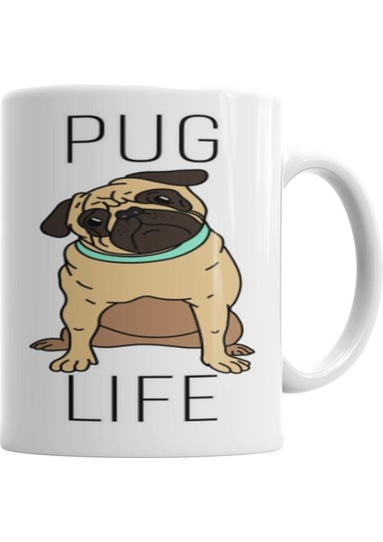 Pug Lıfe Köpek Kupa Bardak Porselen