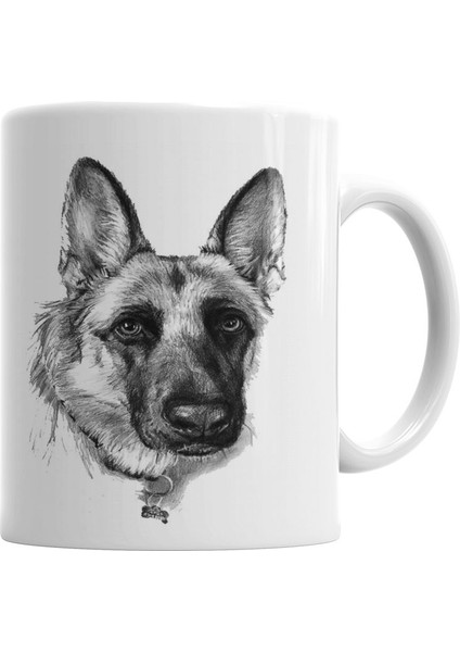 Alman Kurdu Pug Köpek Kupa Bardak Porselen