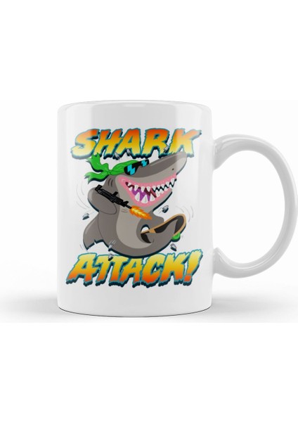 Shark Attack Kupa Bardak Porselen