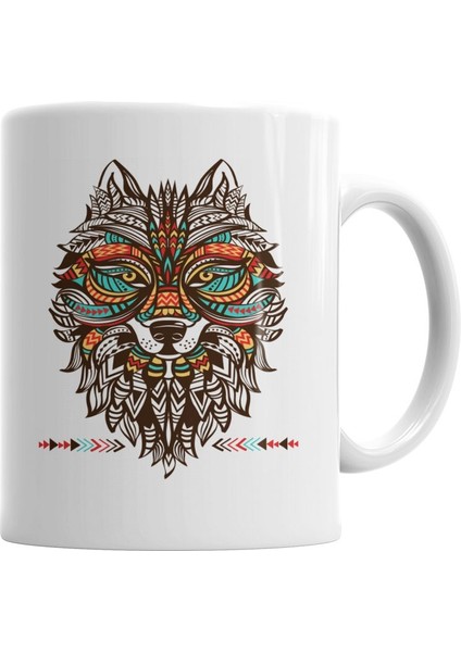 Lobo Tribal Kupa Bardak Porselen