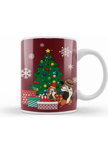 Chip N Dale Around The Christmas Tree Kupa Bardak Porselen