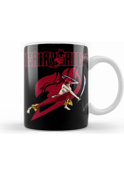 Fairy Tail Erza Scarlet Two Swords Anime Manga Kupa Bardak Porselen