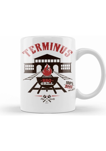 Walking Dead Terminus Bbq Grill Kupa Bardak Porselen