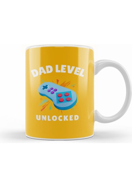 Dad Level Unlocked Gaming New Dad Baby Announcement Fathers Day Daddy To Be Video Game First 04 Kupa Bardak Porselen