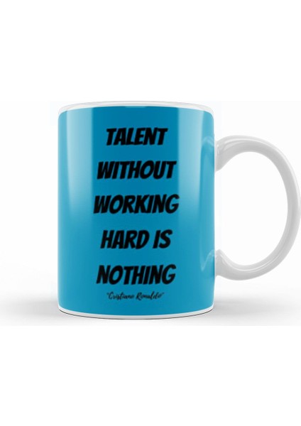 Cristiano Ronaldo Quotes Art Gift Vintage Retro Style Kupa Bardak Porselen