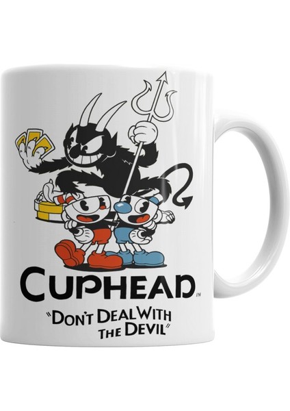 Cuphead Don't Dealwith The Devil Kupa Bardak Porselen