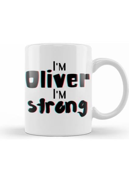 Oliver Name Custom Design Gift Baby Gift For Him Kupa Bardak Porselen