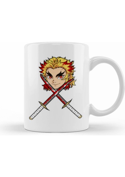 Rengoku Demon Slayer Kupa Bardak Porselen