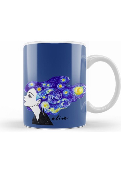 Alive Vincent Van Gogh Kupa Bardak Porselen