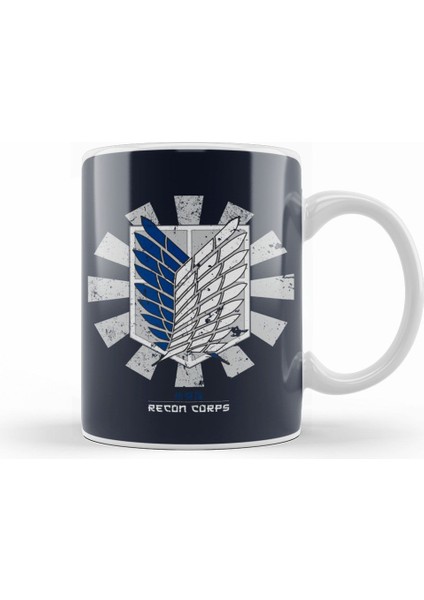 Recon Corps Retro Japanese Attack On Titan Kupa Bardak Porselen