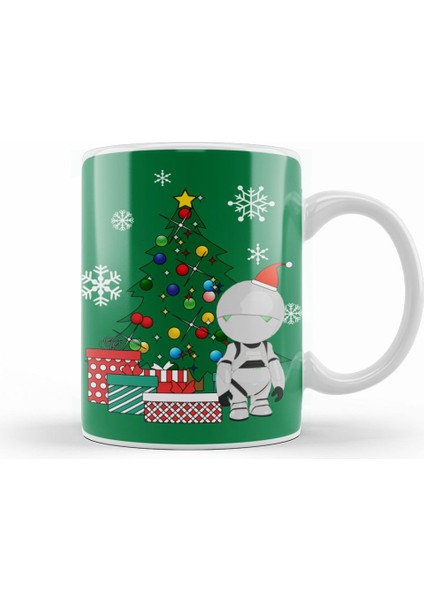 Marvin The Paranoid Android Around The Christmas Tree Kupa Bardak Porselen