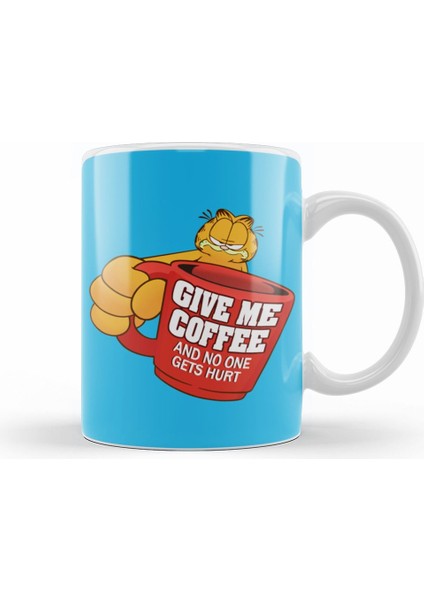Garfield Give Me Coffe Garfield Bana Kahve Ver Kupa Bardak Porselen