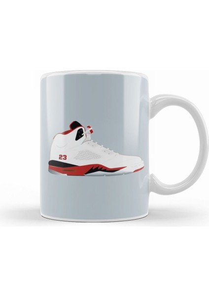 Air Jordan Sneaker Jordan 5 Fire Red Kupa Bardak Porselen