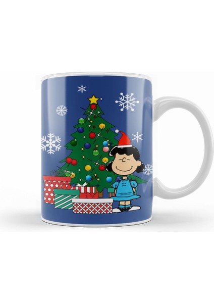 Lucy Van Pelt Around The Christmas Tree Kupa Bardak Porselen
