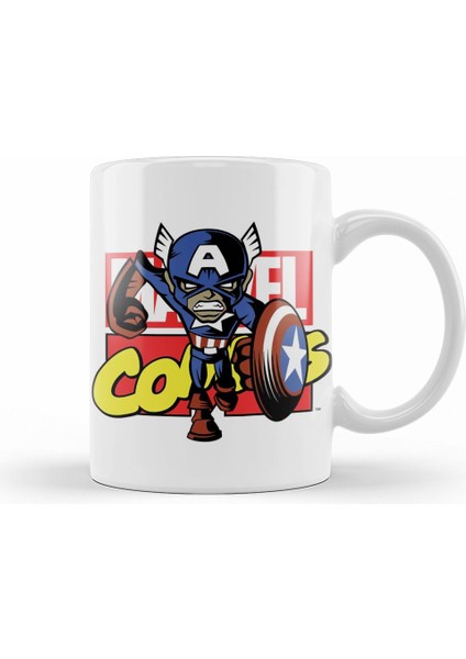 Marvel Comics Capitan América Kupa Bardak Porselen