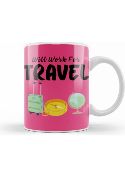 Funny Travel Gift Design Lover Trippin Wanderlust Journey Adventurer Vacation Kupa Bardak Porselen