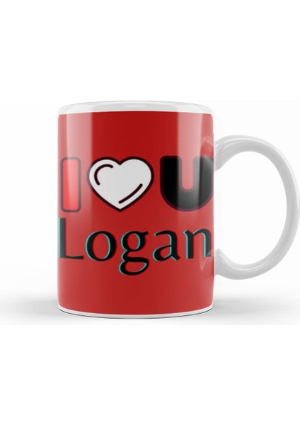 Logan Name Personalized Custom Vintage Retro Rainbow Design Gift Baby Gift For Him Kupa Bardak Porselen
