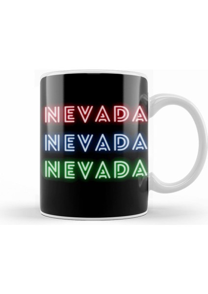 Nevada State Flag Gift Vintage Retro Rainbow Style Kupa Bardak Porselen