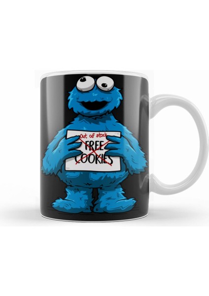 Monster Cookies Cookie Kurabiye Canavarı Kupa Bardak Porselen