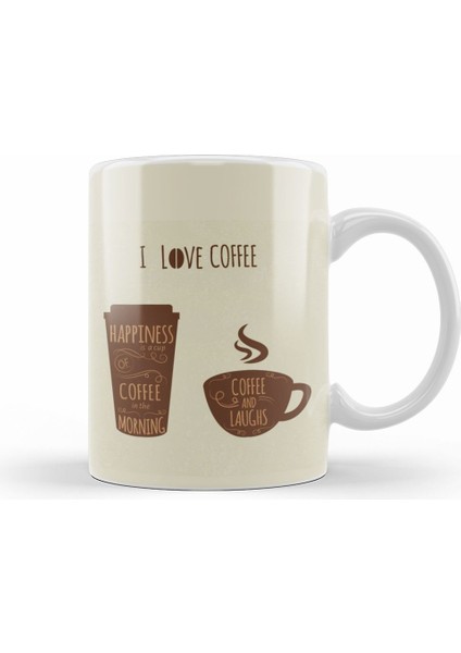 I Love Coffe Kupa Bardak Porselen