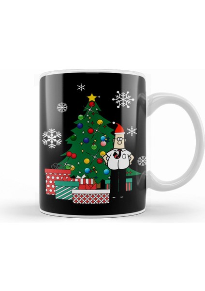 Dilbert Around The Christmas Tree Kupa Bardak Porselen