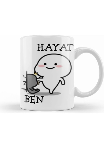Hayat Beni Sıktı Komik Kupa Bardak Porselen