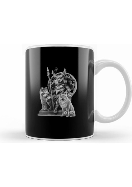 God Odin Norse Mythology Viking Paganism Medieval History Kupa Bardak Porselen