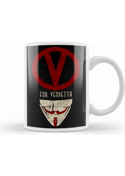 V For Vendetta Afiş Kupa Bardak Porselen