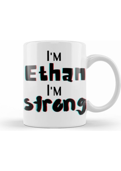 Ethan Name Personalized Custom Vintage Retro Rainbow Design Gift Baby Gift For Him Kupa Bardak Porselen