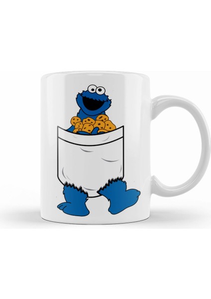 Cookie Monster Kurabiye Canavarı Kupa Bardak Porselen