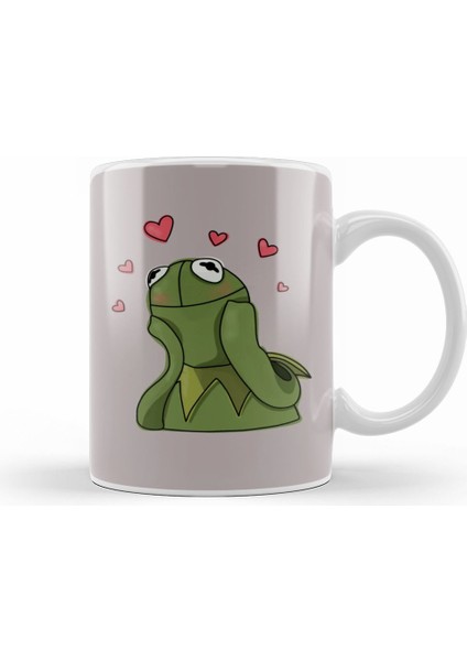 Kermit Love Meme Kupa Bardak Porselen
