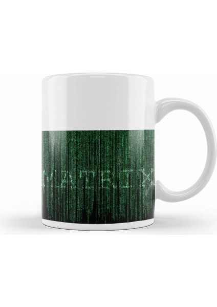 The Matrix Kod Yağmuru Kupa Bardak Porselen