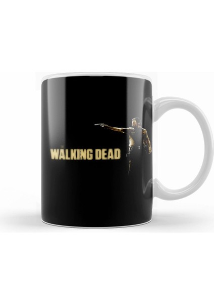 The Walking Dead Rick Siyah Zemin Kupa Bardak Porselen