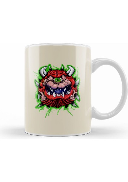 Doom Cacodemon Front And Back Tee A Kupa Bardak Porselen