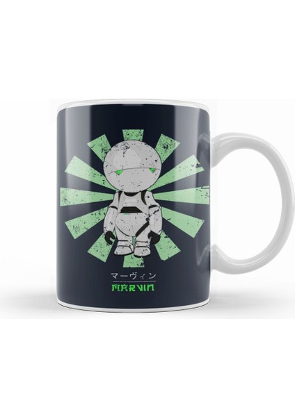 Marvin Paranoid Android Retro Japanese Kupa Bardak Porselen