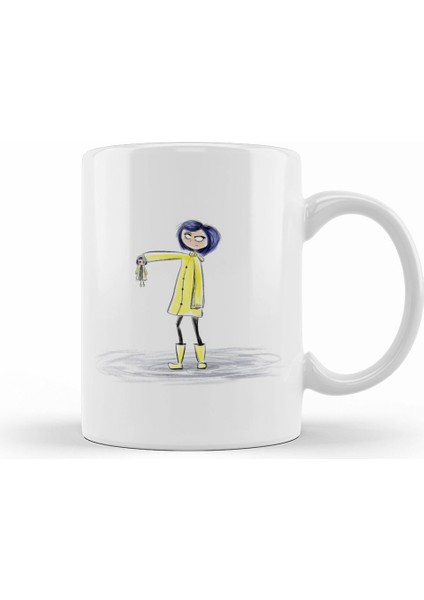 Coraline Watercolor Kupa Bardak Porselen