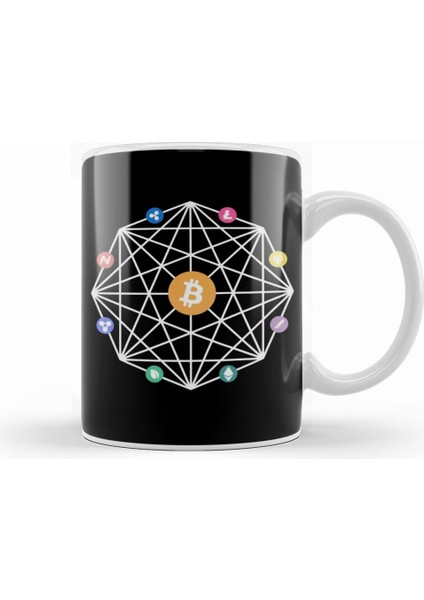 Bitcoin Cryptocurrency Digital Mining Dogecoin Blockchain Kupa Bardak Porselen