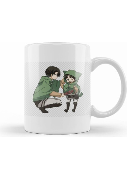 Attack On Titan Chibi Levi x Eren Kupa Bardak Porselen